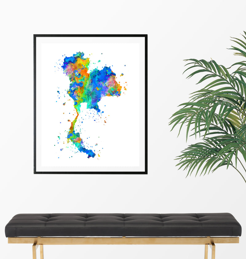 Thailand Map Art Print - Unframed - Zuzi's