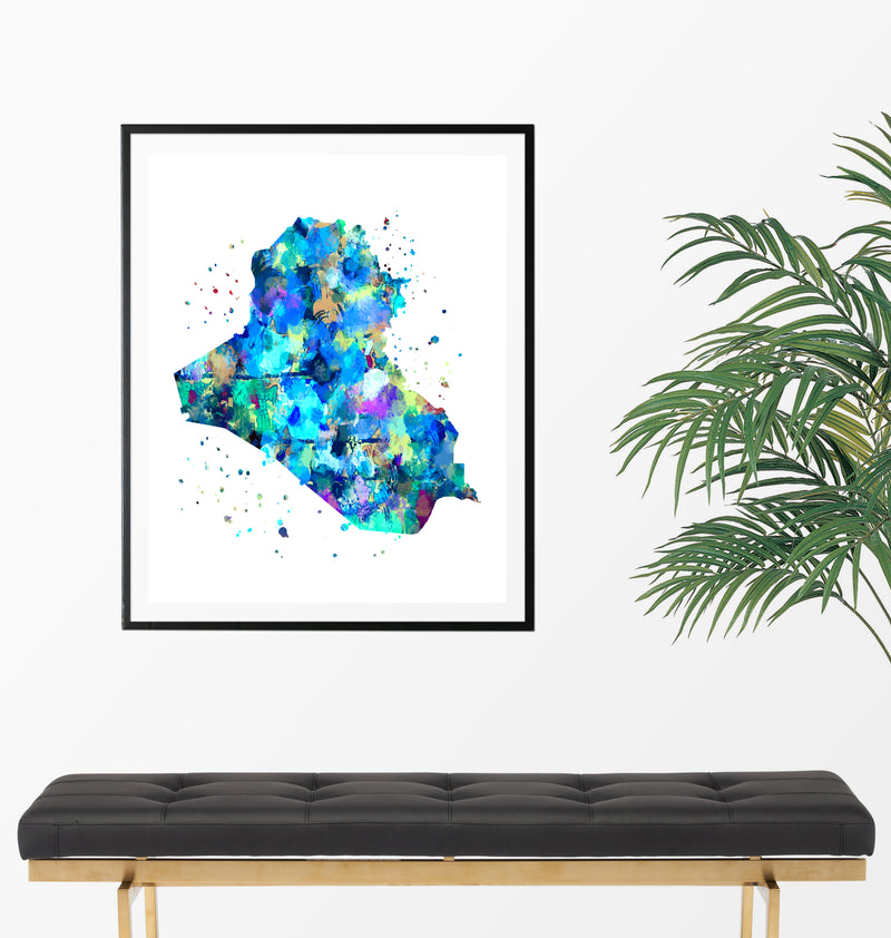 Iraq Map Art Print - Unframed - Zuzi's