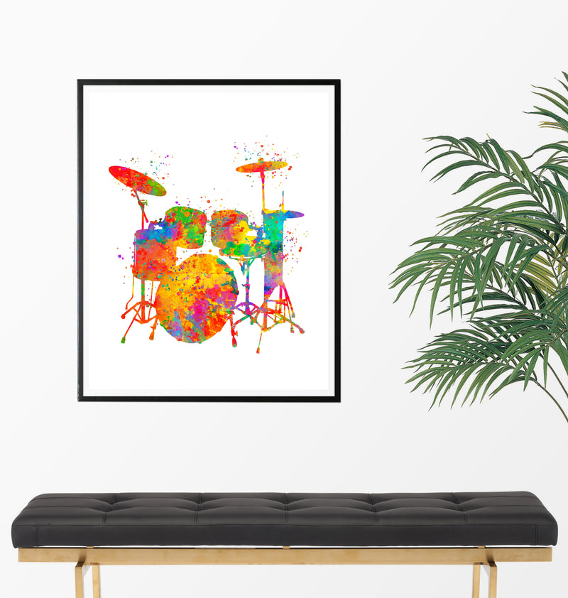 Drums Watercolor Art Print - Unframed - Zuzi's