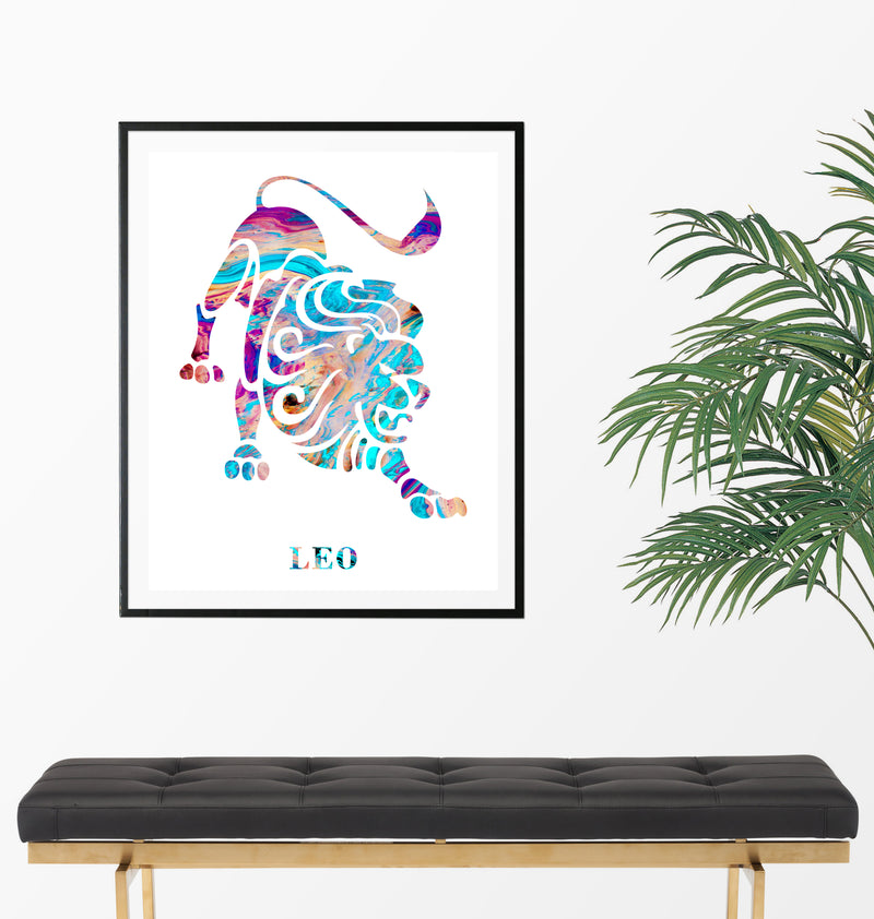 Leo Astrology Art Print - Unframed - Zuzi's