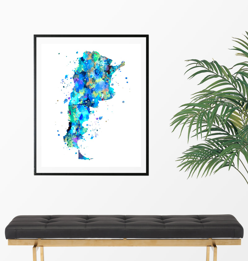 Argentina Map Art Print - Unframed - Zuzi's