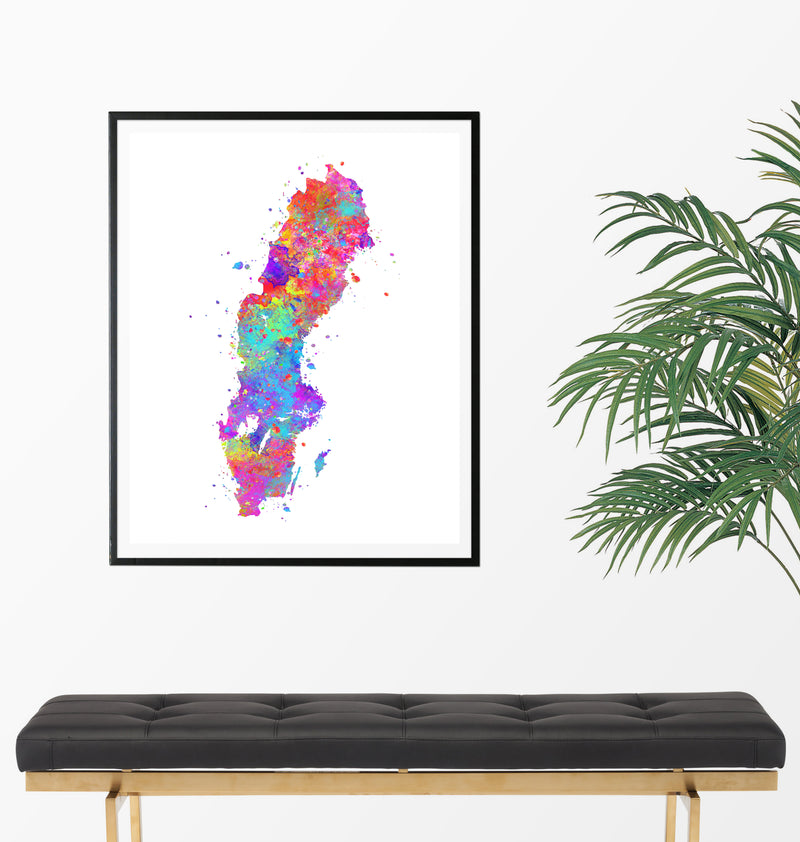 Sweden Map Art Print - Unframed - Zuzi's