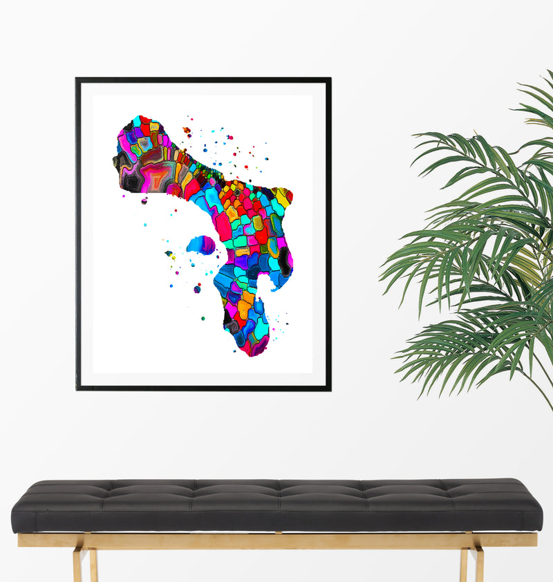 Bonaire Map Art Print - Unframed - Zuzi's