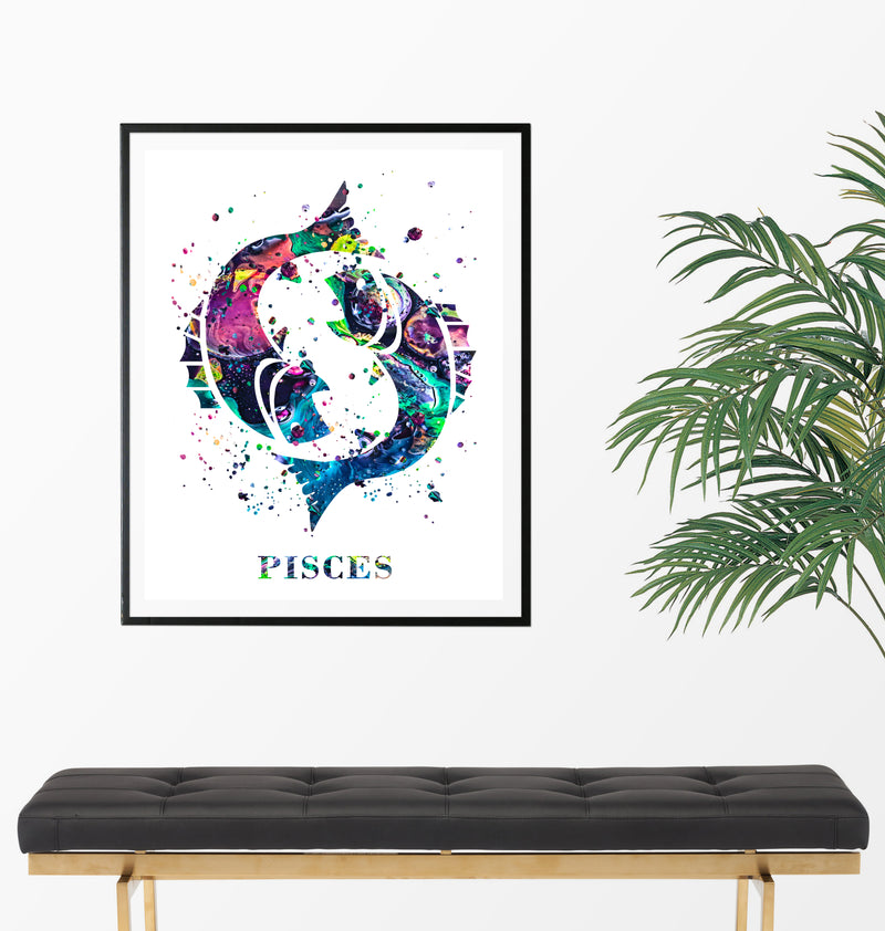 Pisces Astrology Art Print - Unframed - Zuzi's