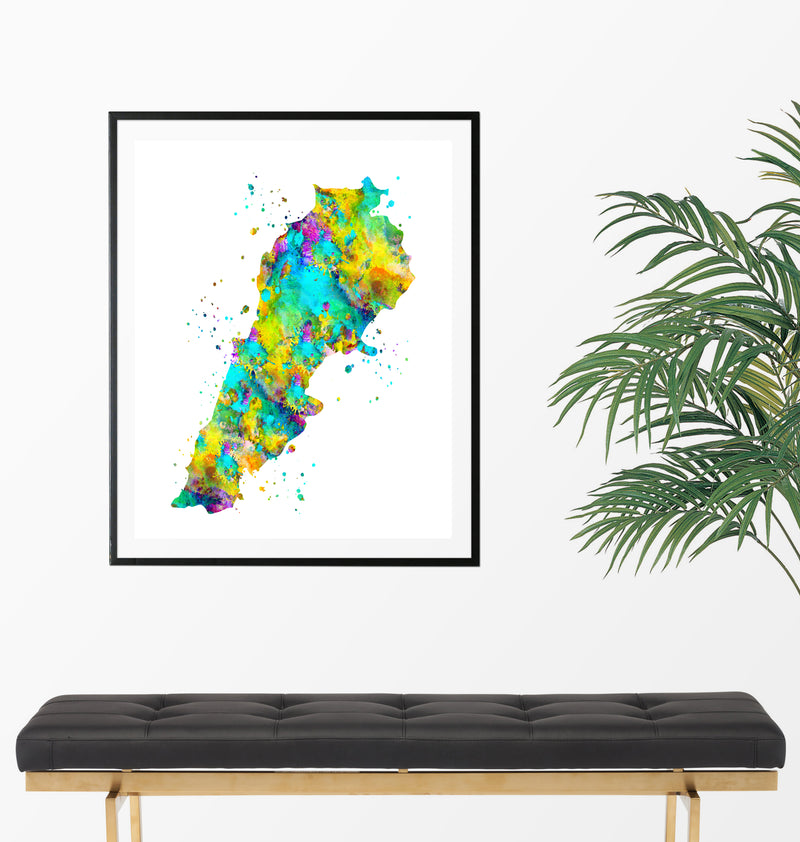 Lebanon Map Art Print - Unframed - Zuzi's