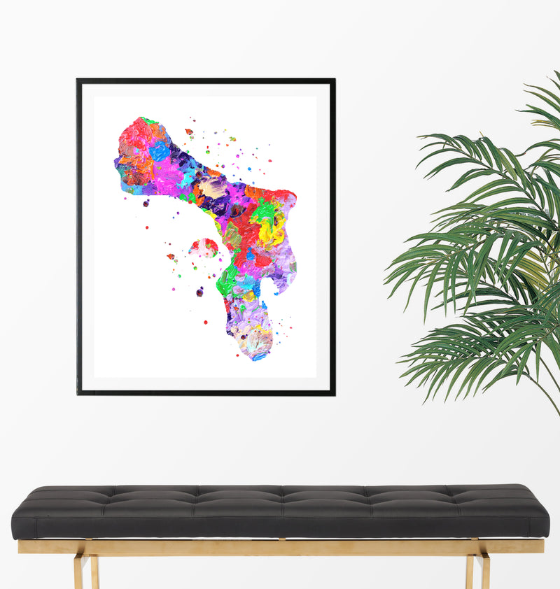 Bonaire Map Art Print - Unframed - Zuzi's