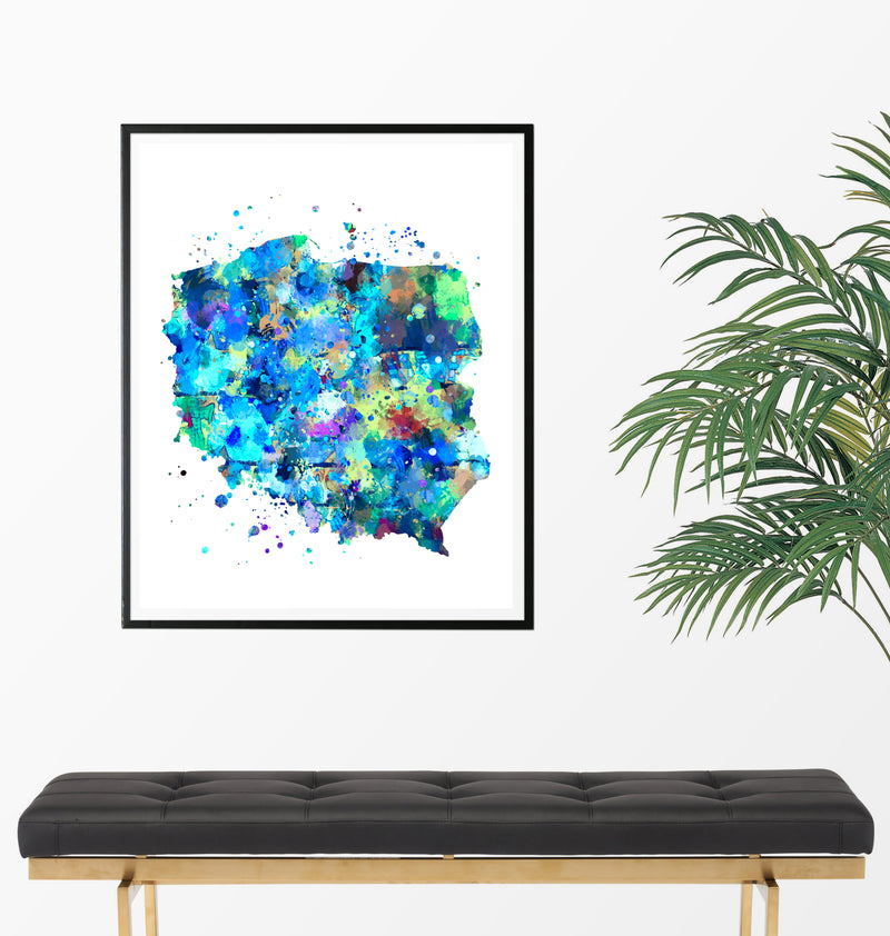 Poland Map Art Print - Unframed - Zuzi's