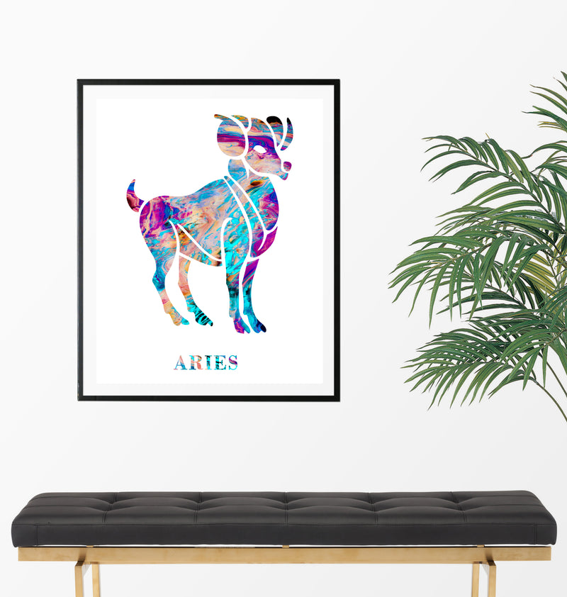 Aries Astrology Art Print - Unframed - Zuzi's