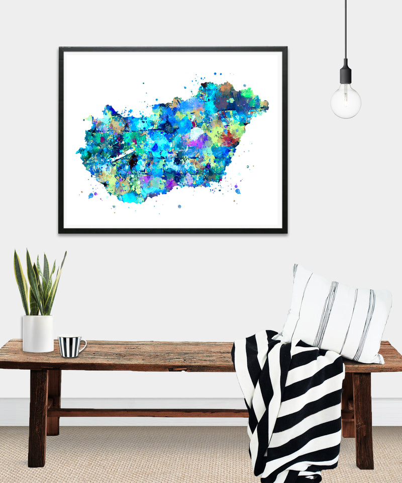 Hungary Map Art Print - Unframed - Zuzi's
