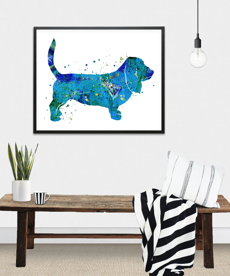 Basset Hound Watercolor Art Print - Unframed - Zuzi's