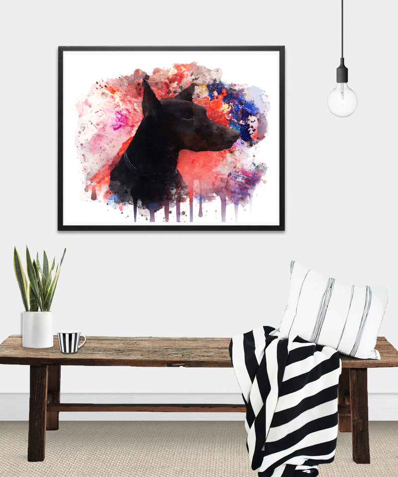 Doberman Watercolor Art Print - Unframed - Zuzi's