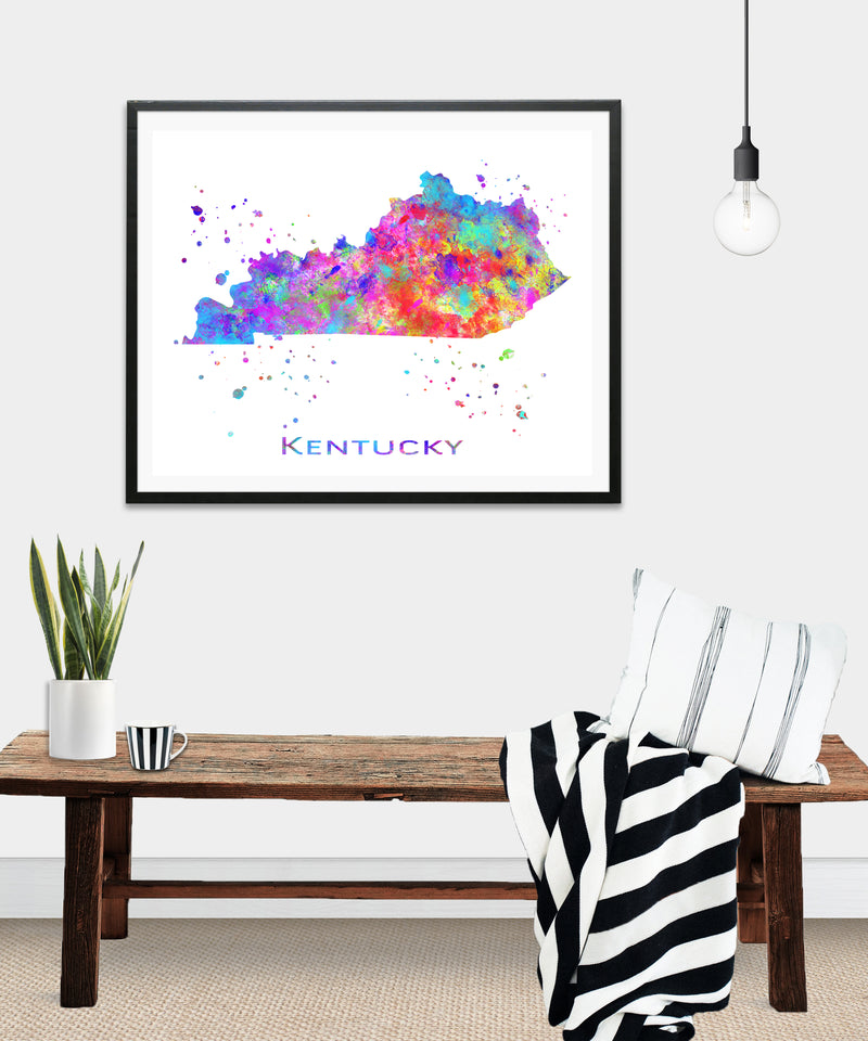Kentucky Map Art Print - Unframed - Zuzi's