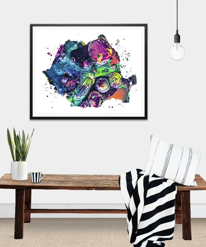 Romania Map Art Print - Unframed - Zuzi's