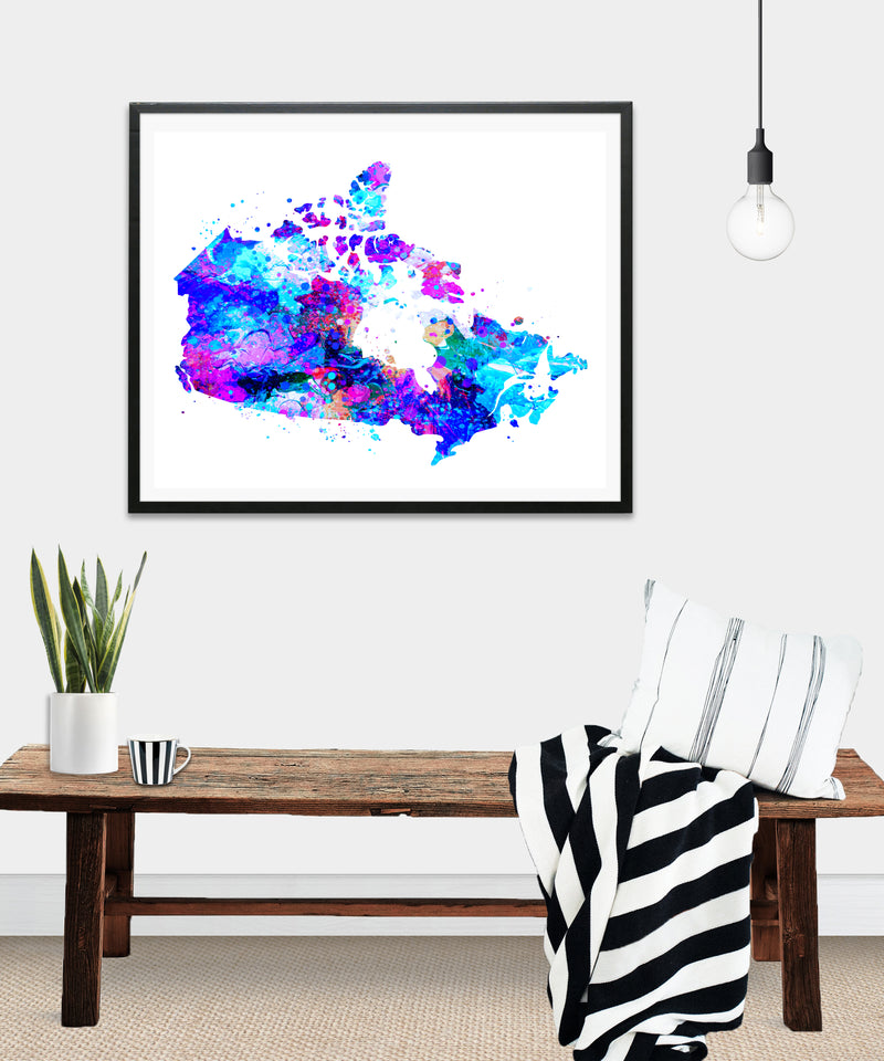 Canada Map Art Print - Unframed - Zuzi's