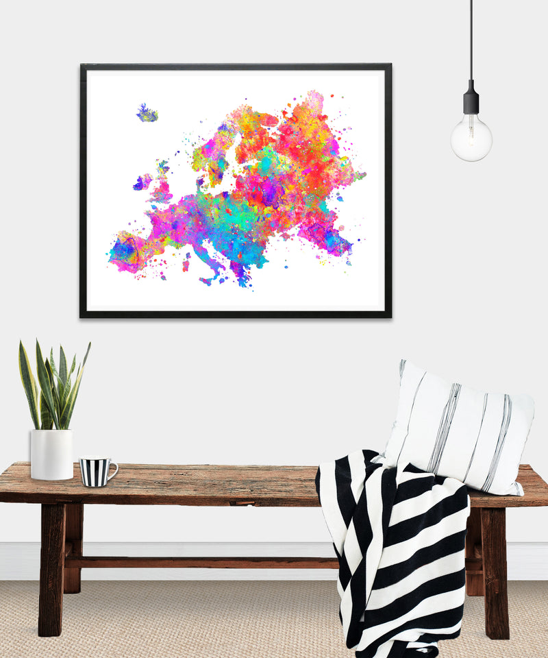 Europe Map Art Print - Unframed - Zuzi's