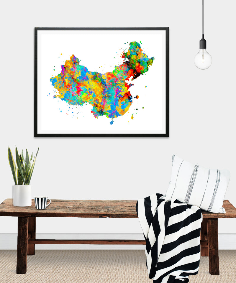 China Map Art Print - Unframed - Zuzi's