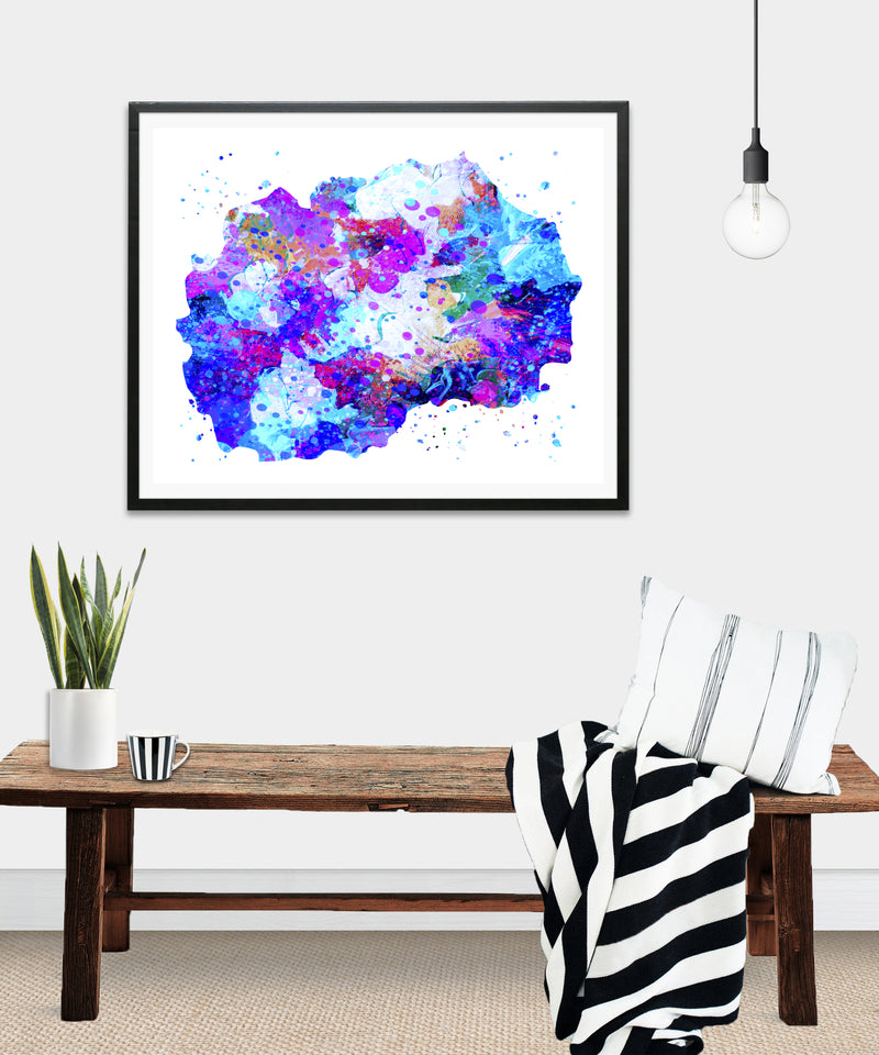 Macedonia Map Art Print - Unframed - Zuzi's