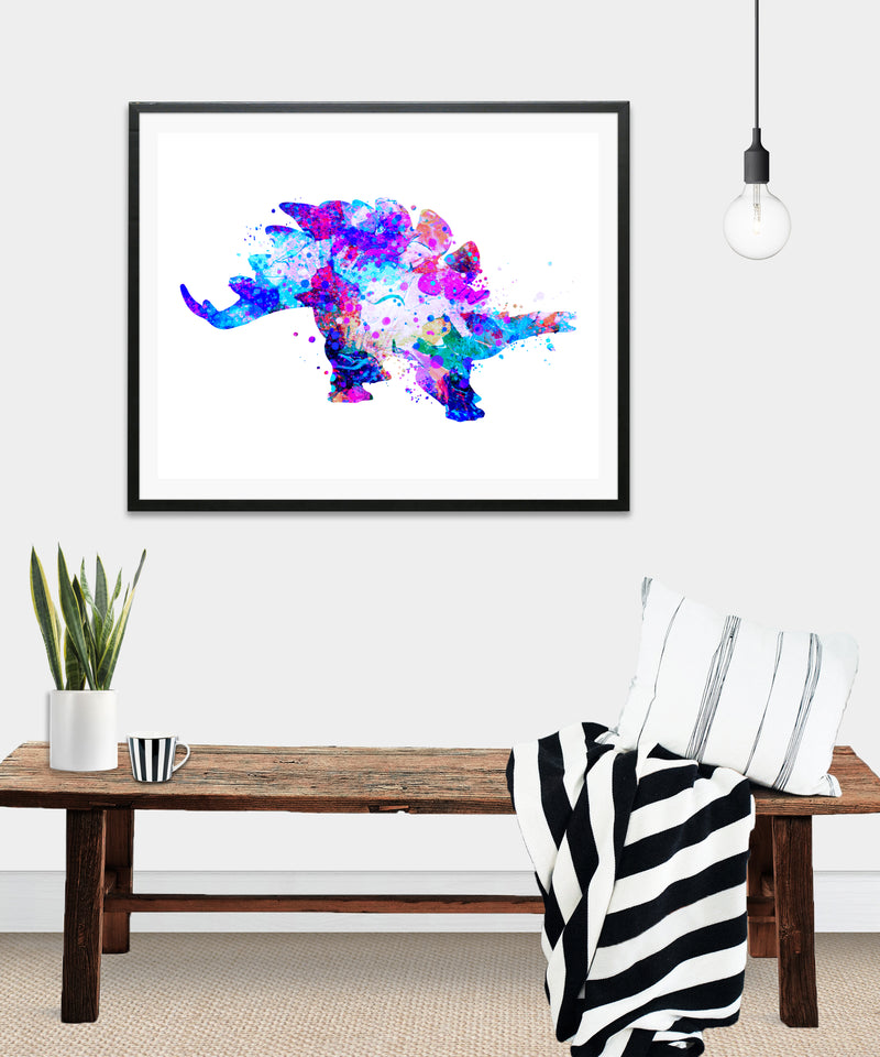 Stegosaurus  Watercolor  Art Print - Unframed - Zuzi's