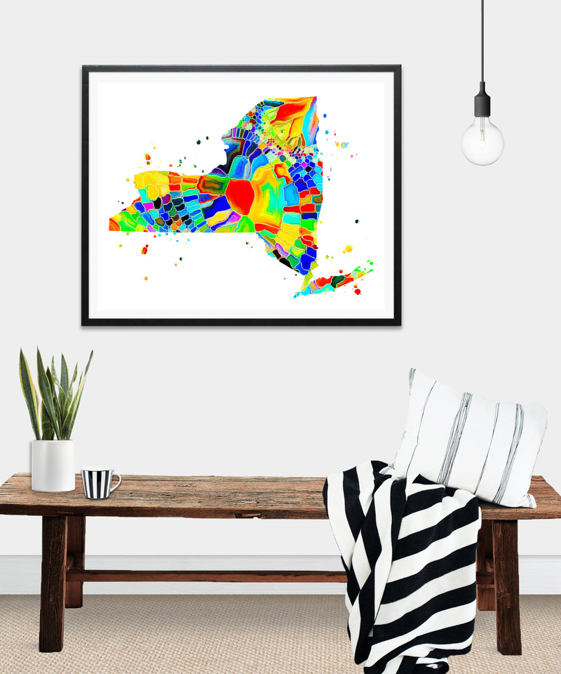 New York Map Art Print - Unframed - Zuzi's