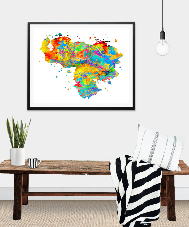 Venezuela Map Art Print - Unframed - Zuzi's