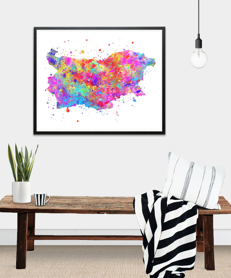 Bulgaria Map Art Print - Unframed - Zuzi's