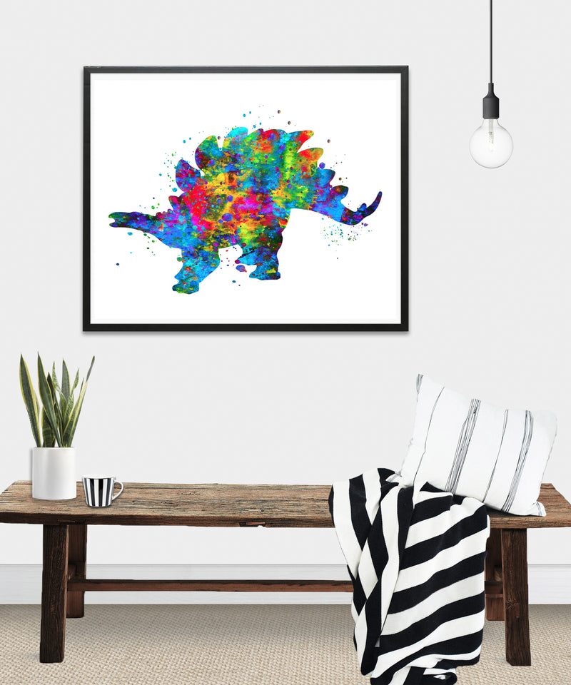 Stegosaurus  Watercolor  Art Print - Unframed - Zuzi's