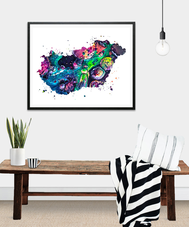 Hungary Map Art Print - Unframed - Zuzi's