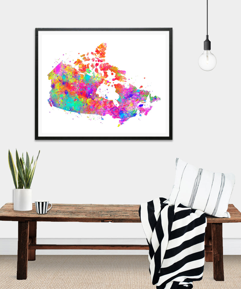 Canada Map Art Print - Unframed - Zuzi's