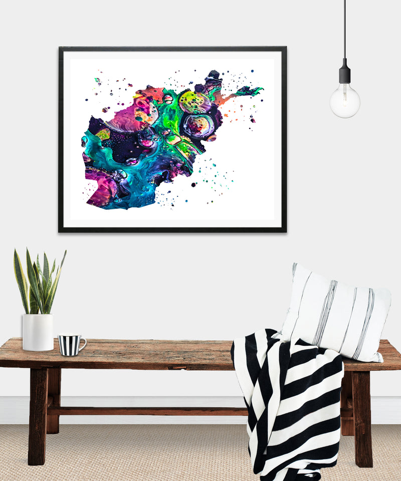 Afghanistan Map Art Print - Unframed - Zuzi's