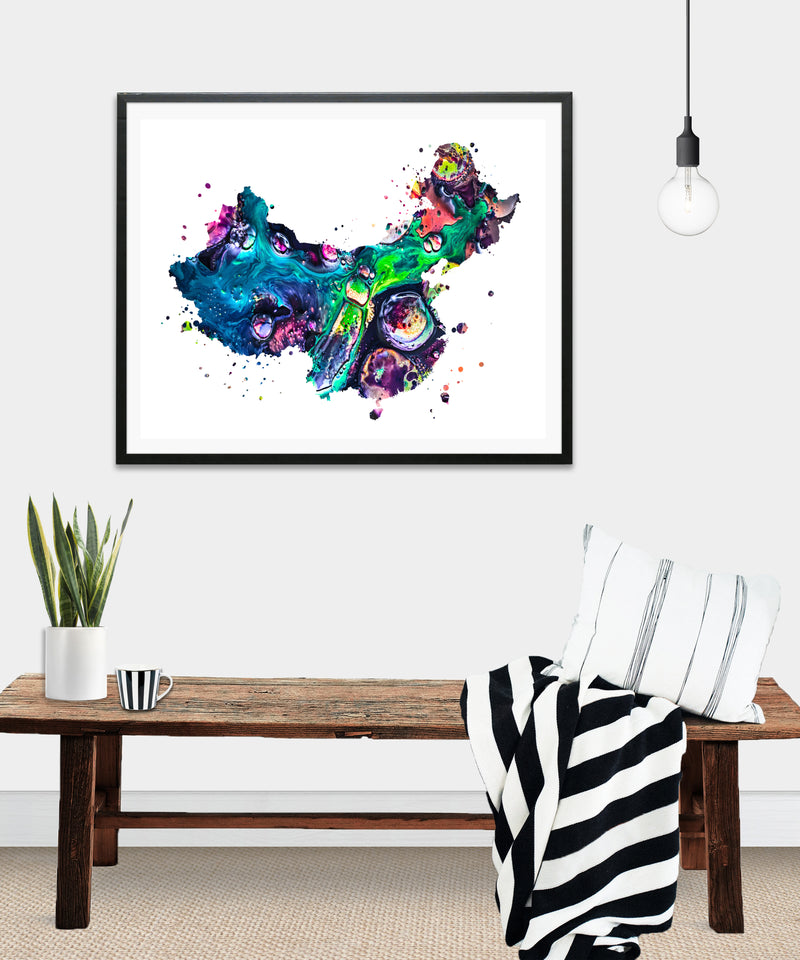 China Map Art Print - Unframed - Zuzi's
