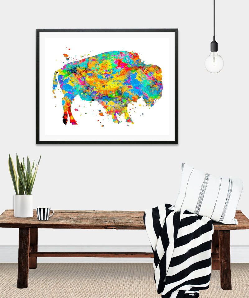 Buffalo Watercolor Art Print - Unframed - Zuzi's