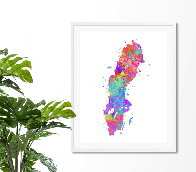 Sweden Map Art Print - Unframed - Zuzi's