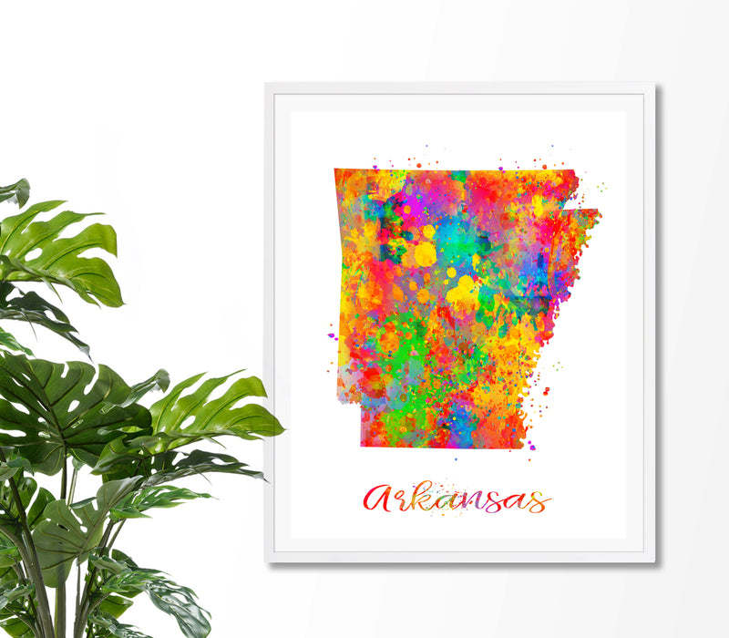 Arkansas Map Art Print - Unframed - Zuzi's