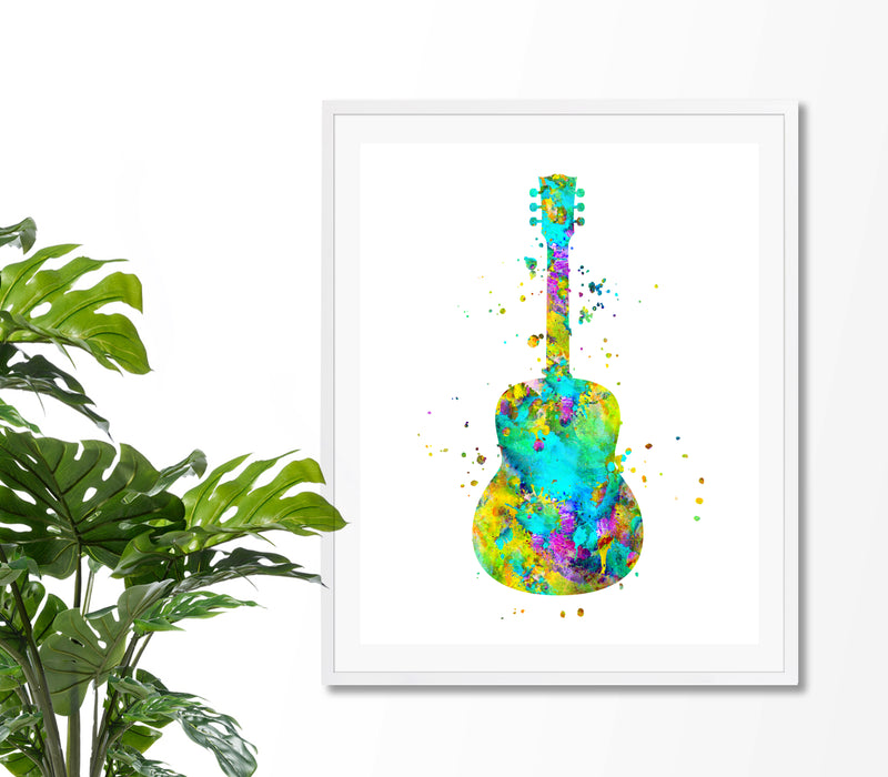 Guitar Watercolor Art Print - Unframed - Zuzi's