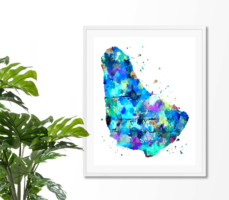 Barbados Map Art Print - Unframed - Zuzi's