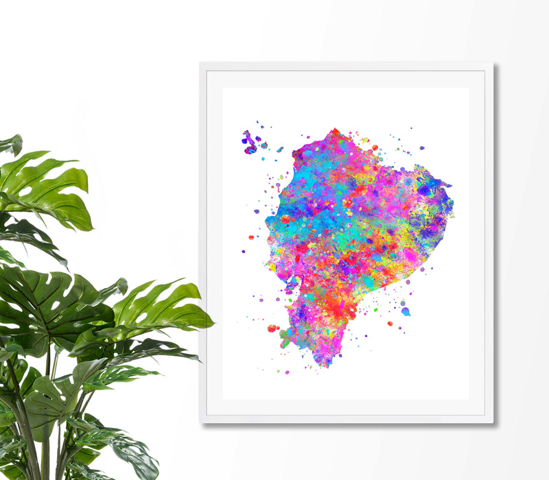 Ecuador Map Art Print - Unframed - Zuzi's