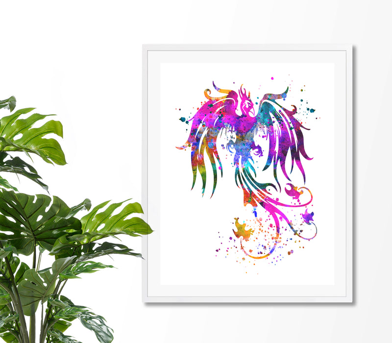 Phoenix Bird Watercolor Art Print  - Unframed - Zuzi's