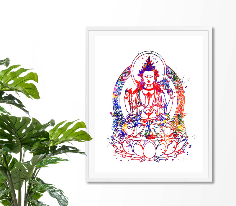 Buddha Watercolor Art Print - Unframed - Zuzi's