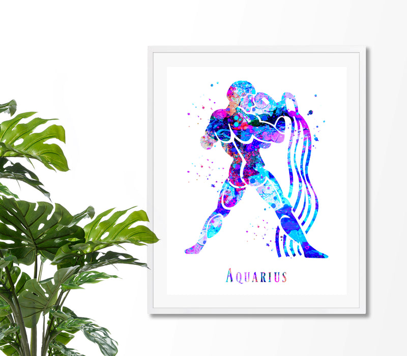 Aquarius Astrology Art Print - Unframed - Zuzi's