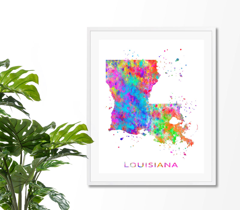 Louisiana Map Art Print - Unframed - Zuzi's