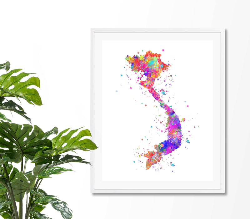 Vietnam Map Art Print - Unframed - Zuzi's