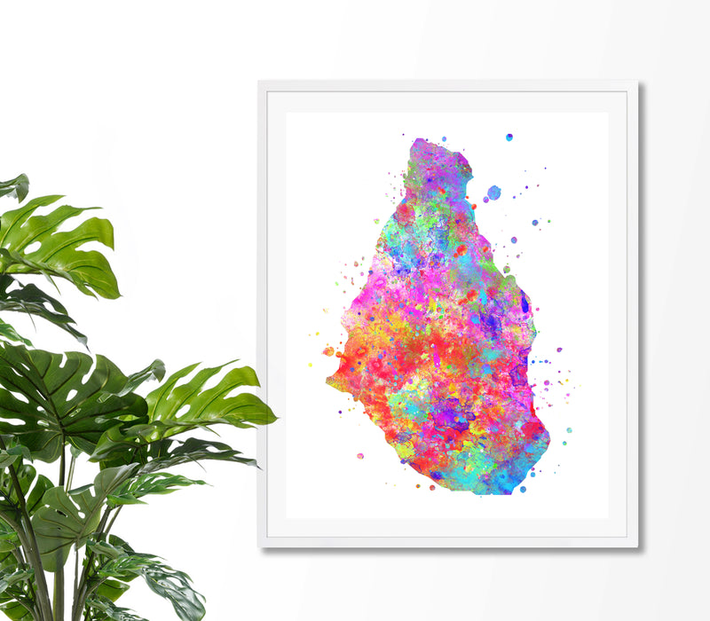 Montserrat Island Map Art Print - Unframed - Zuzi's