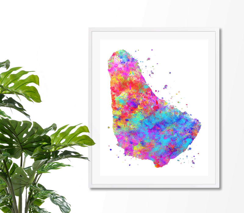 Barbados Map Art Print - Unframed - Zuzi's