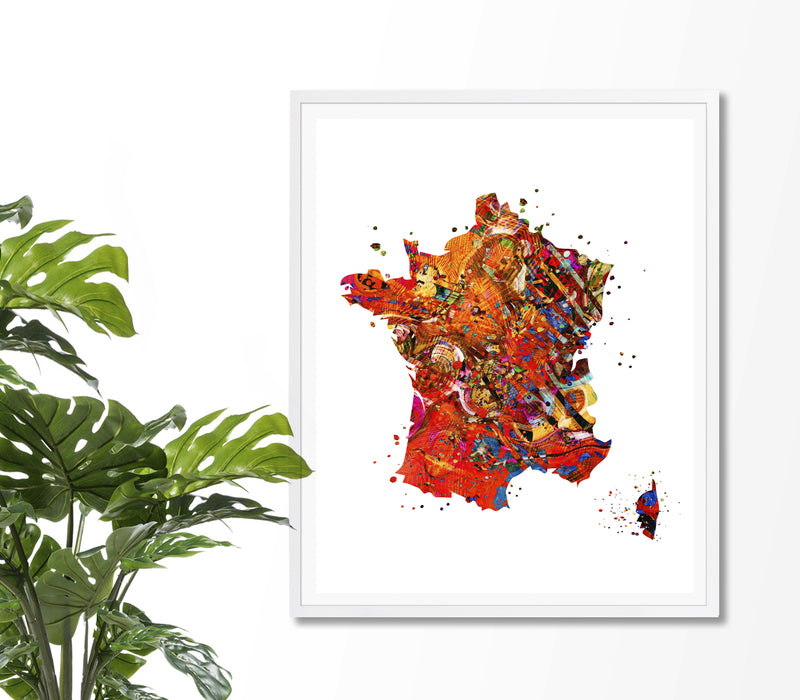 France Map Art Print - Unframed - Zuzi's