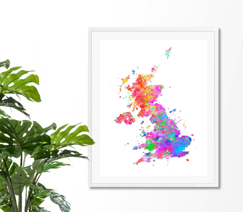 United Kingdom Map Art Print - Unframed - Zuzi's