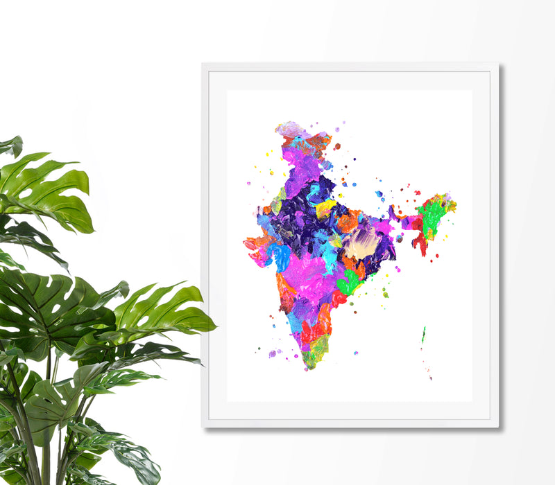 India Map Art Print - Unframed - Zuzi's