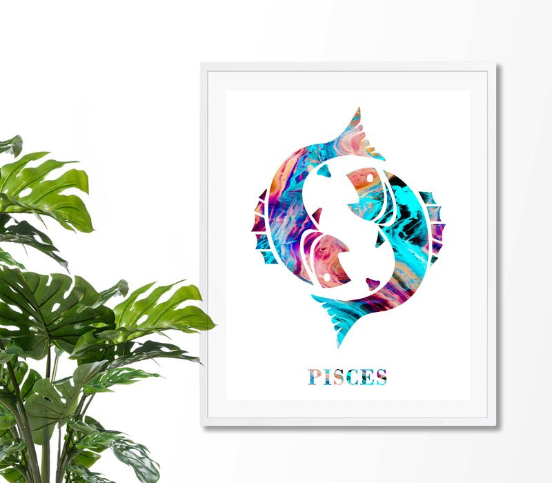 Pisces Astrology Art Print - Unframed - Zuzi's