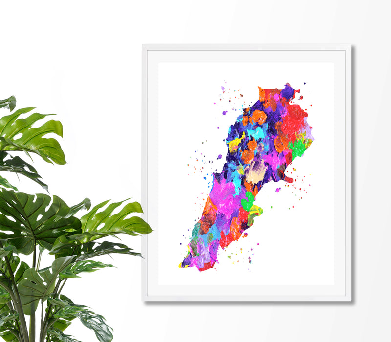Lebanon Map Art Print - Unframed - Zuzi's