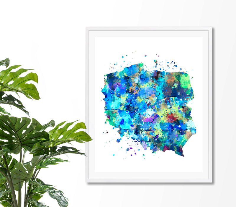 Poland Map Art Print - Unframed - Zuzi's