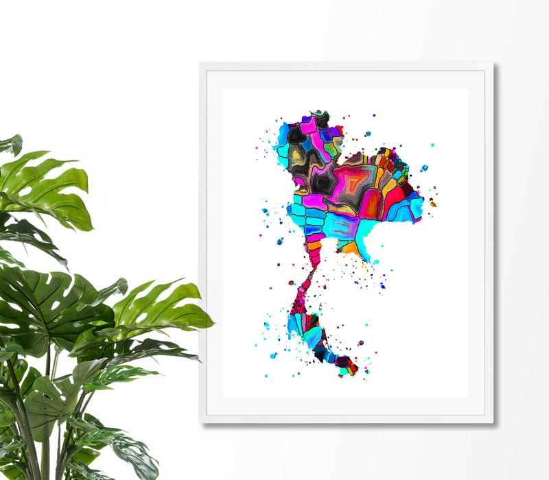 Thailand Map Art Print - Unframed - Zuzi's